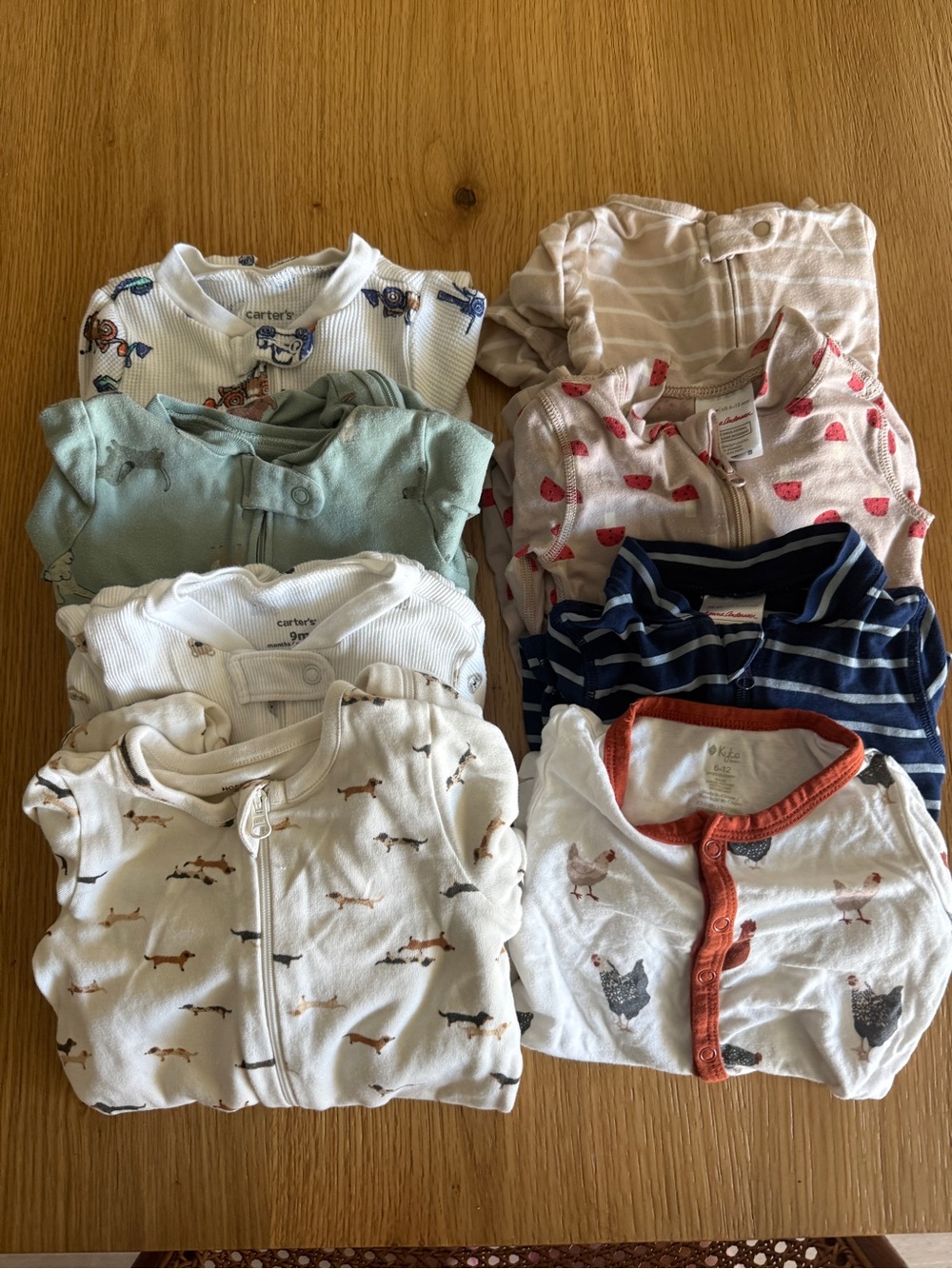 Baby Footies Bundle - Hanna Anderson, Kyte & Carters  9 months